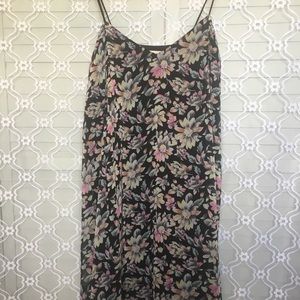 Black Floral Tank Mini Dress